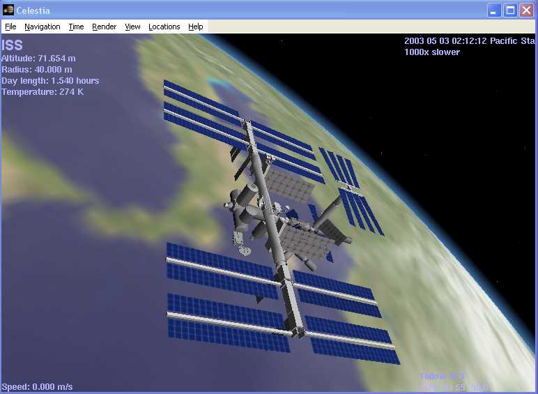 Celestia real-time Space Simulation